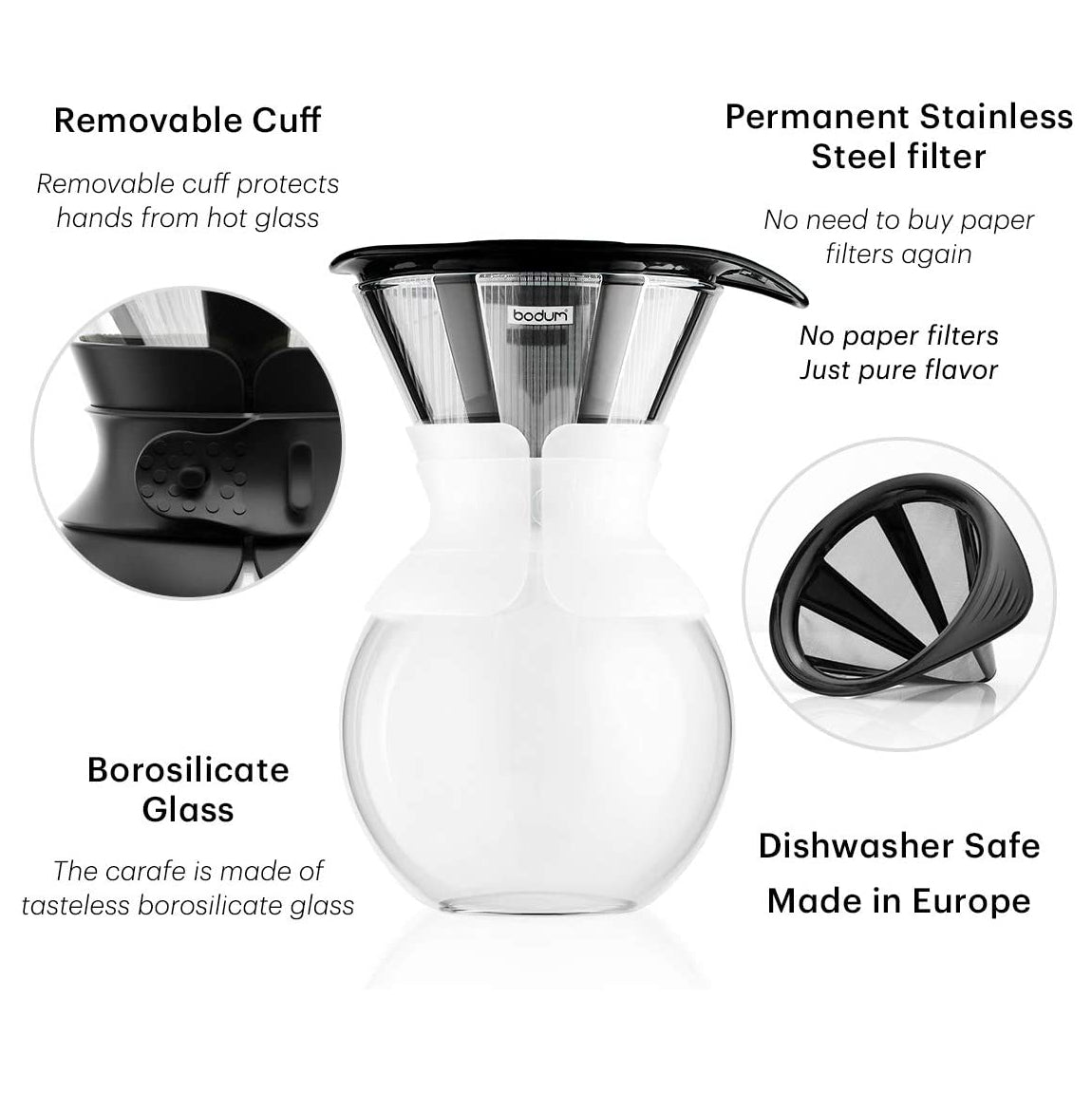 Cafetera de goteo (Bodum Pour Over, 1 litro)