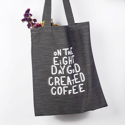 Bolsa ecológica de loneta | God created Coffee