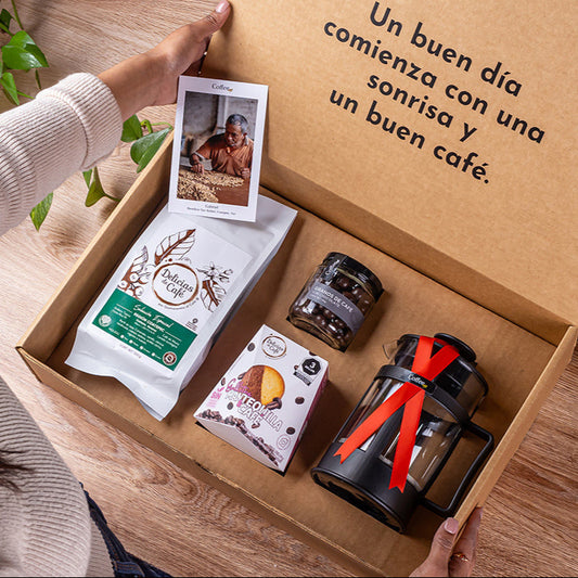 Regalo con café y prensa francesa