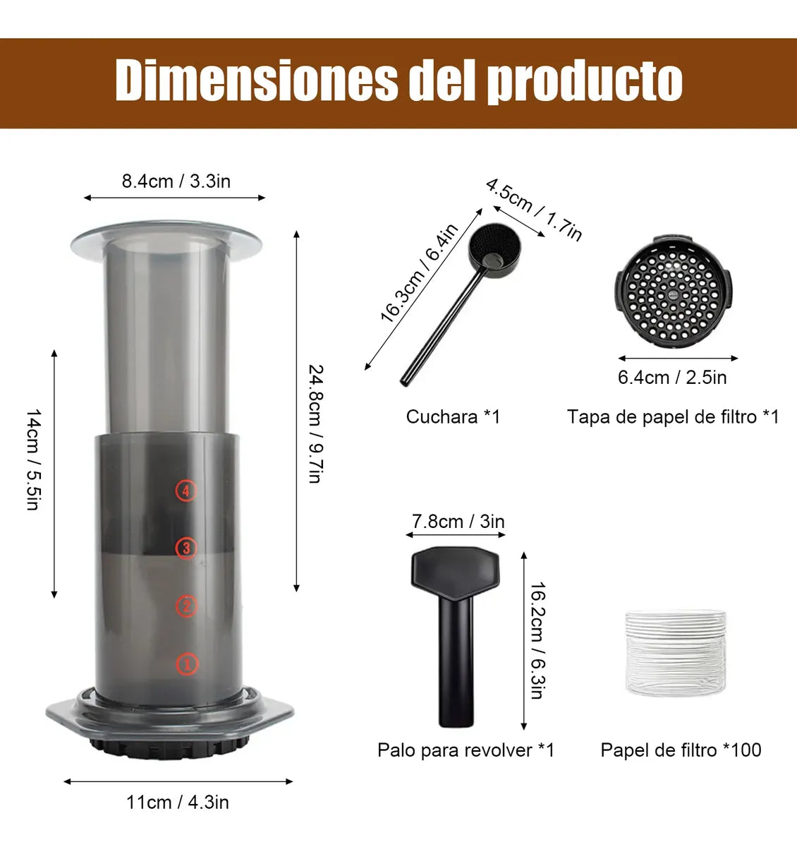 Cafetera de Presión Portátil (350 ml)