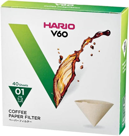 Cafetera V60 #01 (Dripper) + Pack de 40 filtros | Hario