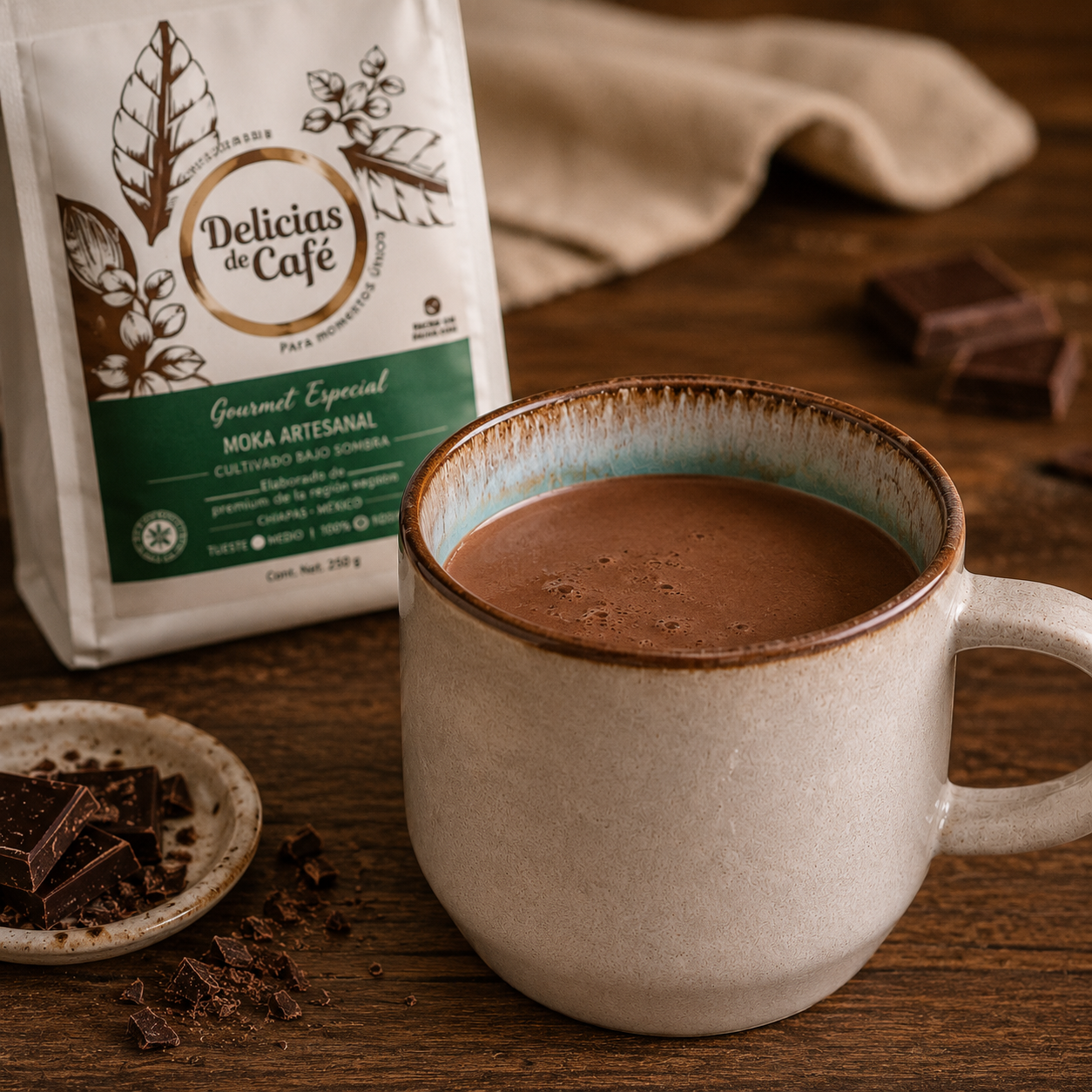 Café Moka con Chocolate Artesanal