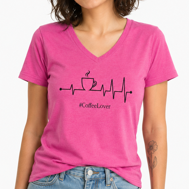 playera coffee lover glitter mujer