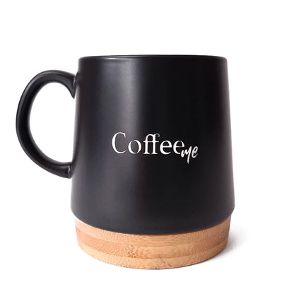 Taza #CoffeeLover con base de bambú